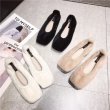 画像8: women's fur  flat  pumps shoes  フラットファーパンプス バレーシューズ  (8)