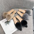 画像9: women's Baotou flat bottom  fur slippers Sandals　ファー付きフラットミュール　パンプス　サンダル (9)