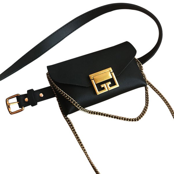 画像1:  woman’ small waist bag female belt mobile phone bag crossbody bag 　チェーン付き２WAY  クロスボディーメッセンジャーバッグチェストバッグ　ウエストバック (1)