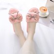 画像7: women's  flat bottom non-slip home slippers fur slippers Sandals　モコモコファー＆リボンフラットサンダル　パンプス　サンダル (7)