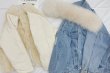 画像10: Women's  Damaged denim G Jean with fur coat  jacket  リアルフォックスファー付きダメージデニムGジャン　コート　ジャケット　 (10)