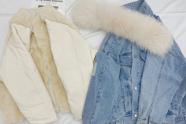 画像10: Women's  Damaged denim G Jean with fur coat  jacket  リアルフォックスファー付きダメージデニムGジャン　コート　ジャケット　 (10)