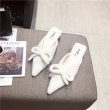 画像4: women's pointed suede bow  low heel stiletto fashion half slippers shoes ポインテットハーフ ローヒールハーフ パンプスシューズ 　ミュール (4)