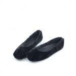 画像2: women's simple rabbit fur flat shoes  シンプルラビットウサギファーフラットパンプスシューズ 　 (2)