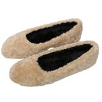画像1: women's simple rabbit fur flat shoes  シンプルラビットウサギファーフラットパンプスシューズ 　 (1)
