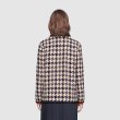 画像4: Women's   new retro was thin houndstooth woven cardigan thick tweed jacket  coat 　ツイードVネックノーカラージャケット　コート　 (4)