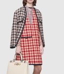 画像2: Women's   new retro was thin houndstooth woven cardigan thick tweed jacket  coat 　ツイードVネックノーカラージャケット　コート　 (2)