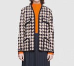 画像3: Women's   new retro was thin houndstooth woven cardigan thick tweed jacket  coat 　ツイードVネックノーカラージャケット　コート　 (3)