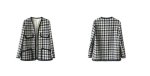 画像6: Women's   new retro was thin houndstooth woven cardigan thick tweed jacket  coat 　ツイードVネックノーカラージャケット　コート　 (6)