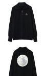 画像5: women's back moon print pattern lapel zipper head thin velvet net red sweater coat  バックプリントジップアップセーター　ジャケット (5)