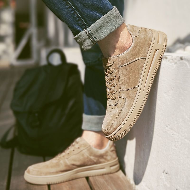 画像8:  Men's England retro Suede leather casual sports shoes Race up sneakers 本革レザー＆スエード レースアップスニーカー　カジュアル シューズ  (8)