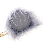 画像12:  woman’ small hair ring bag tassel evening bag handbag リアルダチョウ羽リングミニバック　トートバック　チェーン付き２WAY ハンドバック (12)