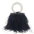 画像3:  woman’ small hair ring bag tassel evening bag handbag リアルダチョウ羽リングミニバック　トートバック　チェーン付き２WAY ハンドバック (3)