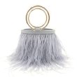 画像4:  woman’ small hair ring bag tassel evening bag handbag リアルダチョウ羽リングミニバック　トートバック　チェーン付き２WAY ハンドバック (4)