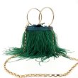 画像9:  woman’ small hair ring bag tassel evening bag handbag リアルダチョウ羽リングミニバック　トートバック　チェーン付き２WAY ハンドバック (9)