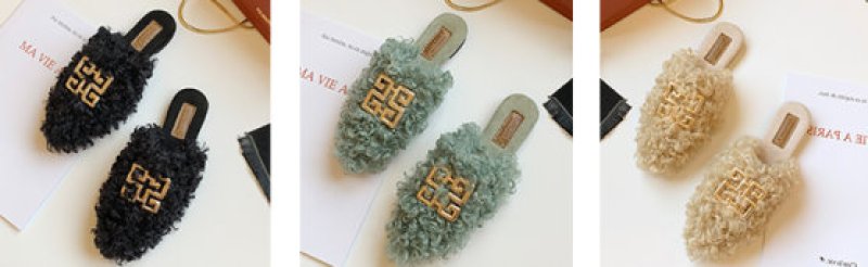 画像11: women's Fleece slippers fur Sandals　ファー付きフラットサンダルパンプス　サンダル (11)