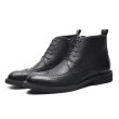 画像4: Men's High-cuts  Martin boots men's Brock leather boots  メンズ イギリス調レザー ハイカットウイングチップ レザーブーツ ロング  (4)