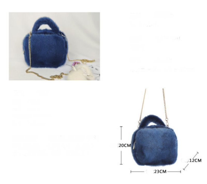 画像11:  woman’s Mink hair small square bag chain Messenger bag leather shoulder portable hand bag ミンクファートートクロスボディショルダースクエアバッグチェストバッグ (11)