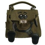 画像1: Woman’s mini canvas little monster smiley Messenger bag wild single shoulder spoof handbag doll bag ミニキャンバスリトルモンスタースマイリーメッセンジャーバッグ　ショルダーバック (1)