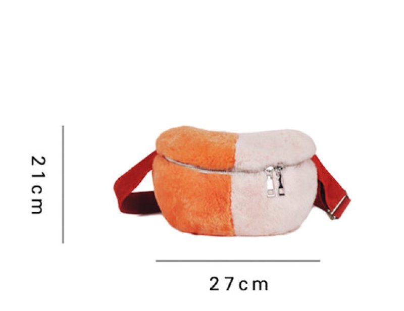 画像12:  woman’s real hair bag bunny rabbit fur hair bag Waist pouch cross body back　テディベア テディ ウエスト バッグリアルレックスウサギファークロスボディ　ウエストポーチ　ポシェットショルダーバッグ　チェストバッグ (12)