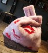 画像10:  woman’s real hair mink hand bag small bag totobag リアルミンクハート柄　ボーダー柄ファートートハンドバック (10)