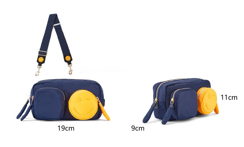 画像6:  woman’s Smile Canvas Personality Nylon Wide Shoulder Bag bag スマイルスクエアショルダーバック　ハンドバック (6)