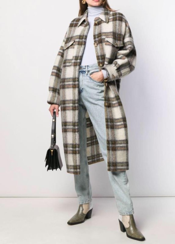 画像2: Women's  Etoile Gabrion  Plaid Wool Coat  coat jacket  エトワールガブリオンチェックコート  ジャケット (2)