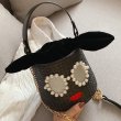 画像8: woman’s Bucket type tote shoulder bag with pearl sunglasses 　パールのサングラスが付いたトートショルダーバック トートハンドバック (8)