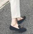 画像6: women's fursquare head flat Loafer slip-ons　ファー付きフラットローファー　パンプスバレーシューズ (6)