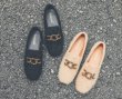 画像2: women's fursquare head flat Loafer slip-ons　ファー付きフラットローファー　パンプスバレーシューズ (2)