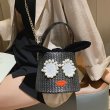 画像6: woman’s Bucket type tote shoulder bag with pearl sunglasses 　パールのサングラスが付いたトートショルダーバック トートハンドバック (6)