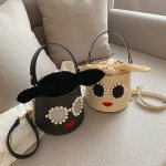 画像4: woman’s Bucket type tote shoulder bag with pearl sunglasses 　パールのサングラスが付いたトートショルダーバック トートハンドバック (4)