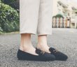 画像3: women's fursquare head flat Loafer slip-ons　ファー付きフラットローファー　パンプスバレーシューズ (3)