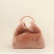 画像3: Woman’s  small designer leather lamb hair chain shoulder slung bucket bag handbag リアルレザー＆シープスキンファー スモールトート ショルダー ハンドバッグ (3)
