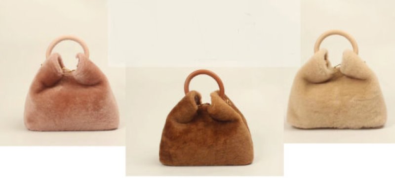 画像14: Woman’s  small designer leather lamb hair chain shoulder slung bucket bag handbag リアルレザー&シープスキンファー スモールトート ショルダー ハンドバッグ (14)