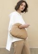 画像10: Woman’s new FW tan quilted pillow bag handbag egg bag キルトピロートート クラッチ ハンドバッグ (10)