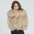 画像7: Women's New Style Custom Long Sleeve Winter Warm Mongolian Women Real Natural Fur Coat With Pocket　リアルモンゴリアンラムファーポケットジャケットコート　コート　 (7)