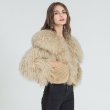 画像4: Eco Fur Women's New Style Custom Long Sleeve Winter Warm Mongolian Women Faux Fur Coat With Pocket　ラムウールポケットジャケットコート　コート　 (4)
