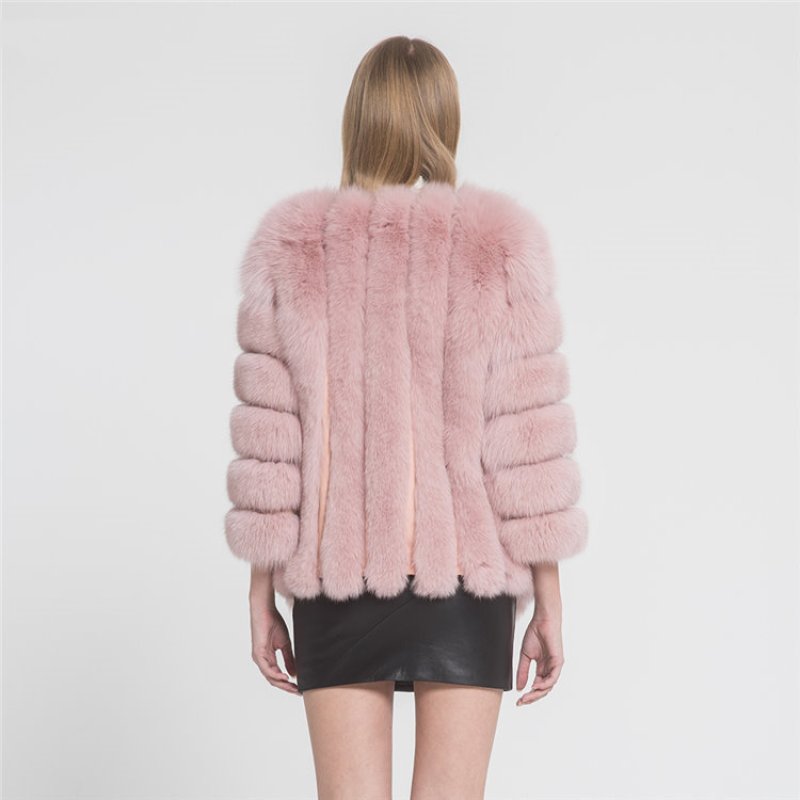 画像7: Women's High Quality Genuine Fox For Coatリ アルフォックスファーコート ジャケット  (7)