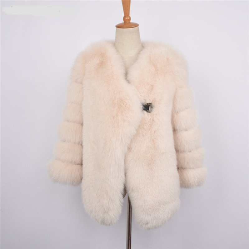 画像3: Women's High Quality Genuine Fox For Coatリ アルフォックスファーコート ジャケット  (3)