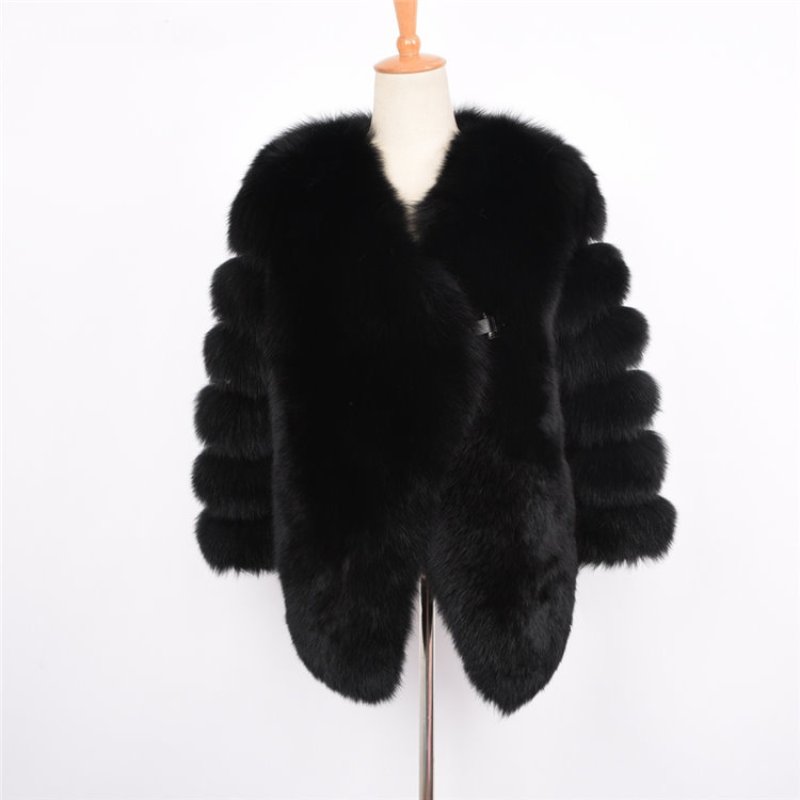 画像2: Women's High Quality Genuine Fox For Coatリ アルフォックスファーコート ジャケット  (2)