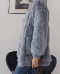 画像10: Women'sfox fur coat short western style small fragrance winter slim fashion coat リアルフォックスファーVネックカーディガンスタイルコート　ジャケット　 (10)