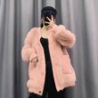 画像17: Women'sfox fur coat short western style small fragrance winter slim fashion coat リアルフォックスファーVネックカーディガンスタイルコート　ジャケット　 (17)