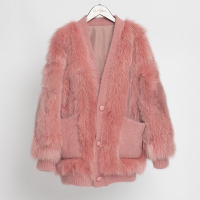 画像6: Women'sfox fur coat short western style small fragrance winter slim fashion coat リアルフォックスファーVネックカーディガンスタイルコート ジャケット  (6)