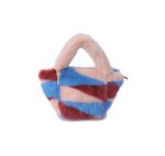 画像1: Woman’s mink fur grass fur bag fashion luxury handkerchief handbag  リアルミンクファーカラフルトートハンドバック (1)