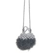 画像7: Woman’s chain shoulder Messenger bag metal wire wool woven bag handbag   ファー&編みニットスモールトートショルダーバック　パーティーバック (7)