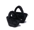 画像12: Woman’s mink fur plush handcuffs handbag リアルミンクファースクエアトートハンドバック (12)