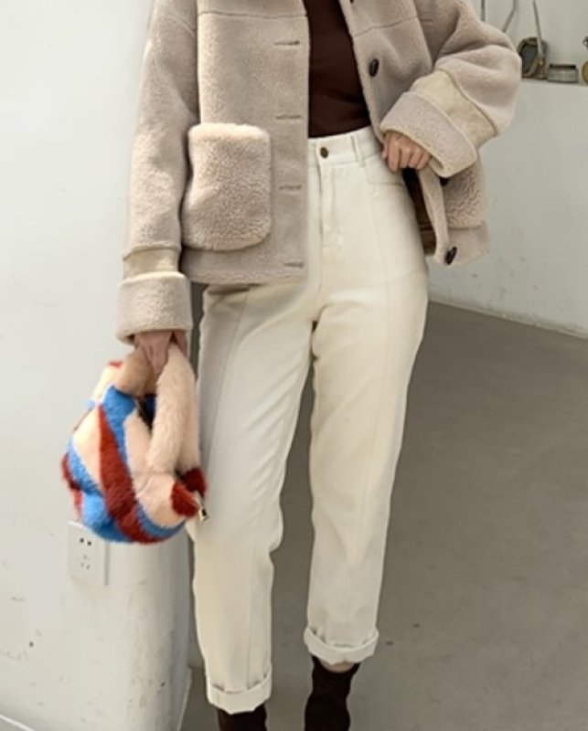 画像5: Woman’s mink fur grass fur bag fashion luxury handkerchief handbag  リアルミンクファーカラフルトートハンドバック (5)