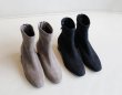 画像4:  women's   flat with leather stretch boots Martin boots メタルヒール ストレッチアンクルショートブーツ ブーティ  (4)