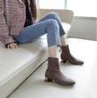 画像9:  women's   flat with leather stretch boots Martin boots メタルヒール ストレッチアンクルショートブーツ ブーティ  (9)